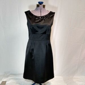 Ann Taylor Loft Black Beaded Dress, size 10